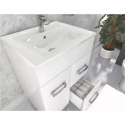 SaviniDue MADRID 60 fürdőszobaszekrény mosdóval 60x47/86cm fényes fehér 502