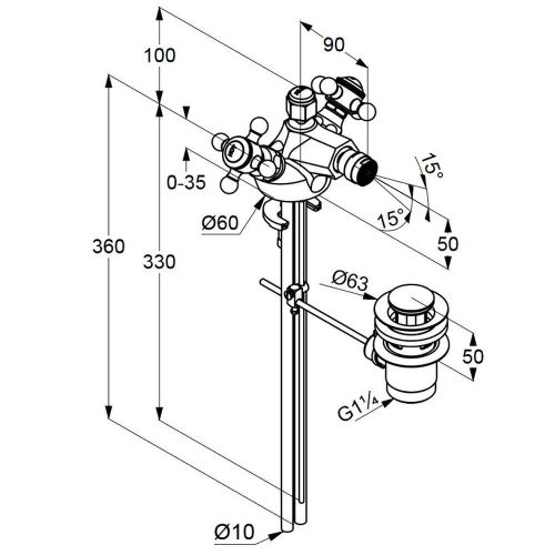 KLUDI-1926 bidécsap aranyozott 23 ct