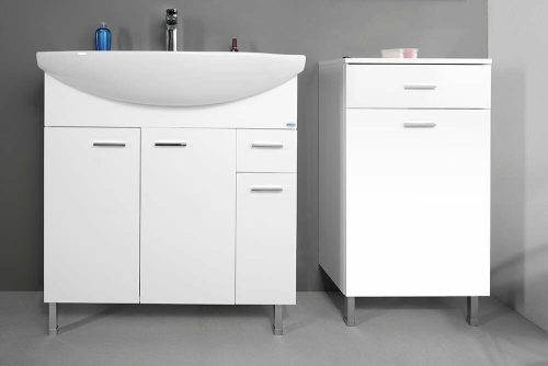 Aqualine ZOJA alsó szekrény fiókkal szennyestartóval 50x78x29cm 51310