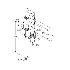 KLUDI-BALANCE bidécsap fekete/króm