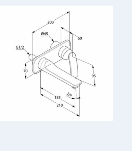 KLUDI-BALANCE falsík alatti, kétlyukas fali mosdócsap 180 mm
