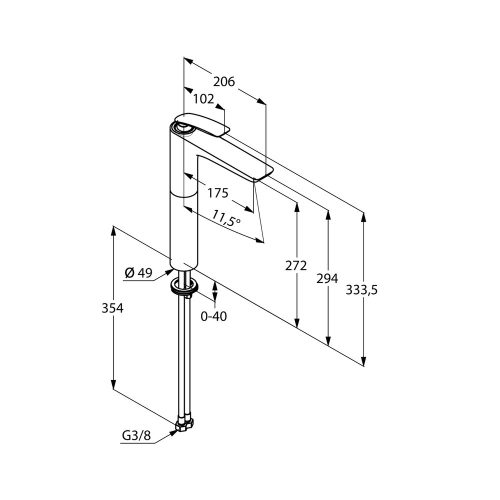 KLUDI-BALANCE mosdócsap mosdótálhoz 272 fekete/króm