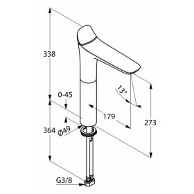 KLUDI-AMBA mosdócsap mosdótálhoz 273 (Kifutó-2025)