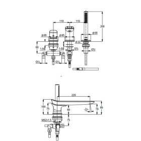   KLUDI-AMBA 3-lyukas kádtöltő- és zuhanycsap (Kifutó-2025)