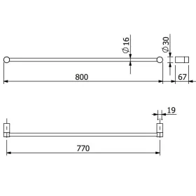 KLUDI-VELA R törölközőtartó 1-es, 80cm, gold
