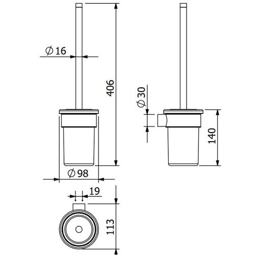 KLUDI-VELA R toalettkefe-garnitúra, króm