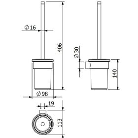 KLUDI-VELA R toalettkefe-garnitúra, matt fekete
