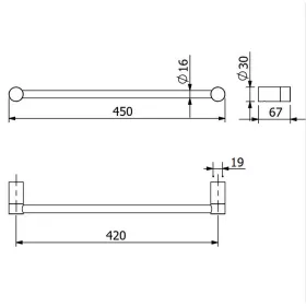 KLUDI-VELA R törölközőtartó 1-es, 45cm, matt fehér