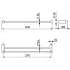 KLUDI-VELA R törölközőtartó 2-es, 60cm, gold