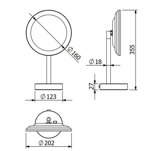 KLUDI-VELA R asztali sminktükör, matt fehér