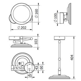 KLUDI-VELA R fali sminktükör, matt fehér