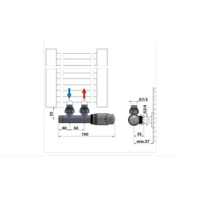   Sapho WICHER radiátorszelep termosztáttal KRÓM, bekötés: 50mm (600.311.1)