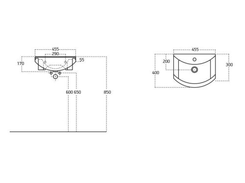 Sanovit ZENON porcelán mosdókagyló 45 x 40 cm