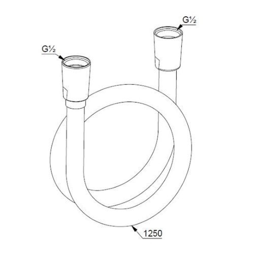 KLUDI-SUPARAFLEX gégecső 1250 mm, fehér