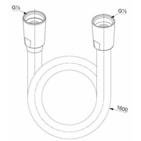 KLUDI-SUPARAFLEX gégecső 1600 mm, fekete