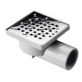   SAY Deniz 10x10cm padlóösszefolyó, rozsdamentes ráccsal - oldalsó kifolyású