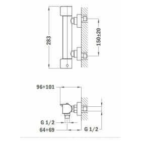   Strohm-Teka Formentera termosztátos zuhany csaptelep Króm 622011200 (kifutó-2025)