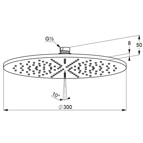 KLUDI-A-QA tányér-fejzuhany 300mm, fekete