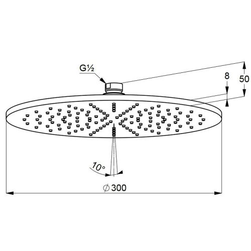 KLUDI-A-QA tányér-fejzuhany 330mm, fehér