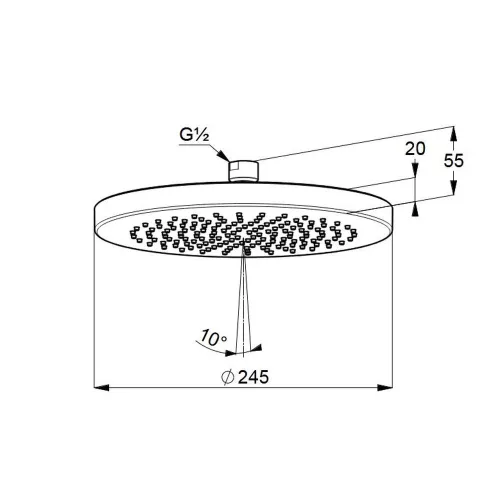 KLUDI-A-QA tányér-fejzuhany 250 mm fekete