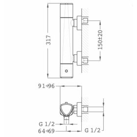   Strohm-Teka Itaca termosztátos zuhany csaptelep Króm 672010200