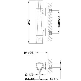  Strohm-Teka Itaca termosztátos zuhany csaptelep Tüzes bronz 67201020BZ