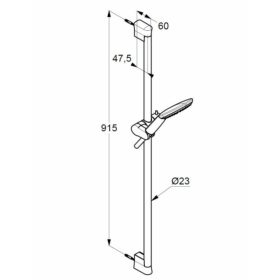 KLUDI-FRESHLINE zuhanygarnitúra 1S L=900 mm fehér
