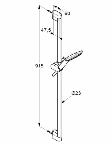 KLUDI-FRESHLINE zuhanygarnitúra 1S L=900 mm fehér