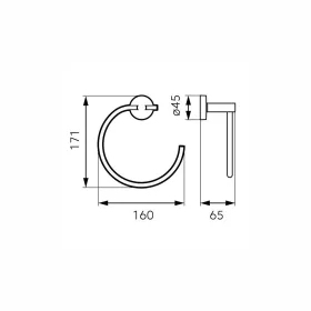   Ferro MEPHISTO trapéz alakú törölközőtartó 175 x 140 mm  6803,0