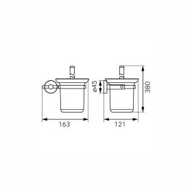   Ferro MEPHISTO üveg wc-kefe tartó kefével, magasság: 350 mm  6833,0