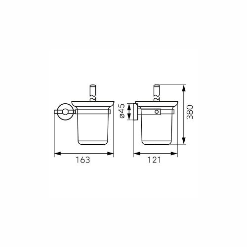 Ferro MEPHISTO üveg wc-kefe tartó kefével, magasság: 350 mm  6833,0