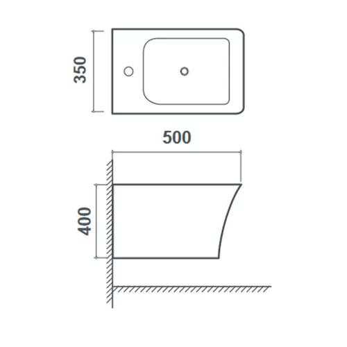 Strohm-Teka Dessin fali bidé 706060200