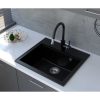 Mofém Zenit 1B Metál fekete gránit mosogató 1 medencés 560x510mm