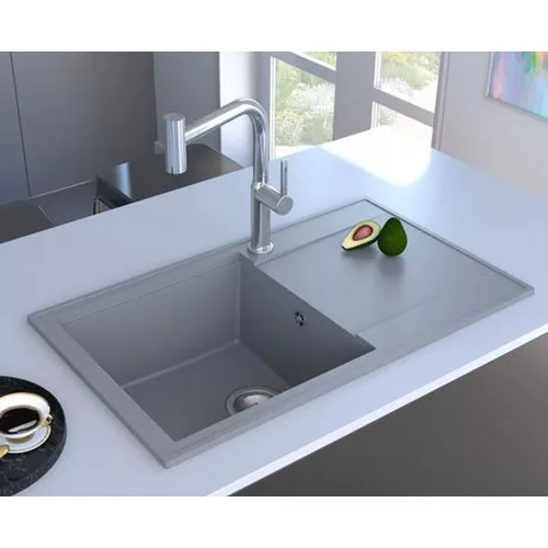 Mofém Zenit 78 1B1D Szürke gránit mosogató 1 medence + csepptálca 780x460mm