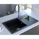 Mofém Zenit 78 1B1D Metál fekete gránit mosogató 1 medence + csepptálca 780x460mm