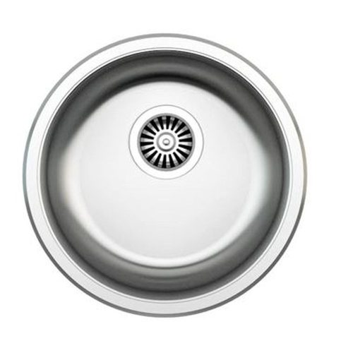 Mofém EVO2 435 mosogató rozsdamentes 1 medencés kerek d435mm, csaplyuk nélkül,  szatén