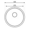 Mofém EVO2 435 mosogató rozsdamentes 1 medencés kerek d435mm, csaplyuk nélkül,  szatén