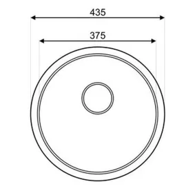   Mofém EVO2 435 mosogató rozsdamentes 1 medencés kerek d435mm, csaplyuk nélkül,  szatén