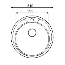   Mofém Infinite 510 mosogató rozsdamentes kerek 1 medencés d510mm, szatén