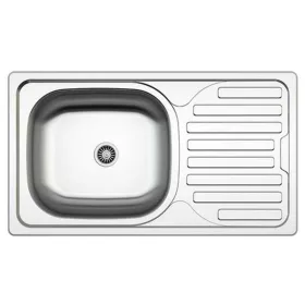   Mofém EVO2 1B1D mosogató rozsdamentes 1 medence +csepptálcca 780x435mm, szatén