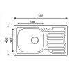 Mofém EVO2 1B1D mosogató rozsdamentes 1 medence +csepptálcca 780x435mm, szatén