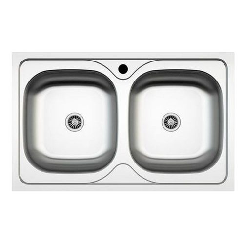 Mofém EVO2 2B mosogató rozsdamentes 2 medencés 800x500mm, szatén