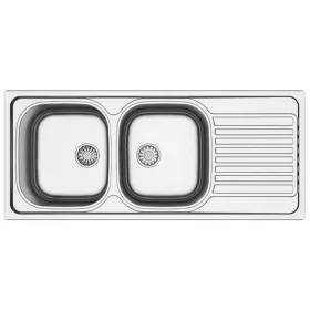   Mofém Infinite 2B1D mosogató rozsdamentes 2 medence + csepptálca 1160x500mm, polírozott
