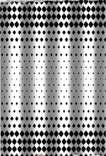 Zuhanyfüggöny - BLACK AND WHITE - Impregnált textil - 180 x 200 cm