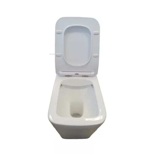 Eros QUADRO álló WC ülőkével komplett - perem nélküli öblítés - alsó / hátsó kifolyású