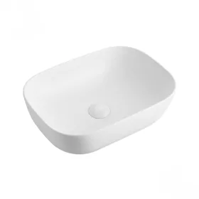   EROS SMILE 3 - PULTRA ültethető - Top Counter - porcelán mosdó - MATT FEHÉR - 46,5 x 32,5 x 13 cm