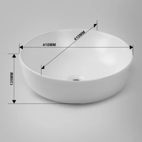 EROS RAISE - PULTRA ültethető - Top Counter - porcelán mosdó - MATT FEHÉR - O - O 41 cm