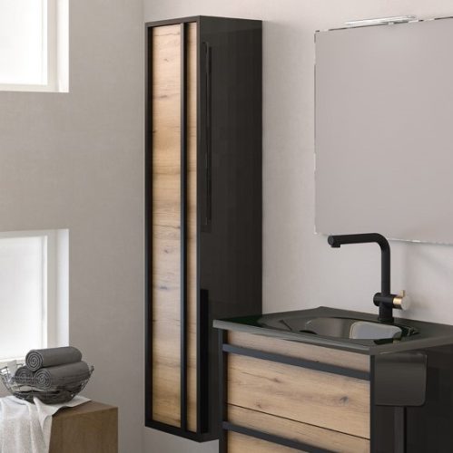 PIRAMIDA EURIDIKA OLIVA - FEKETE BETA fali függesztett fürdőszobai ÁLLÓSZEKRÉNY - 35 x 150