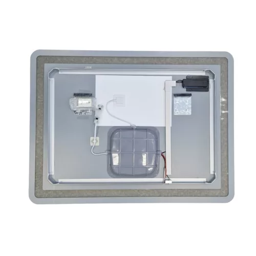 AURA Led TOUCH fürdőszobai tükör - páramenetesítővel - órával - fekvő - 60 x 80 cm