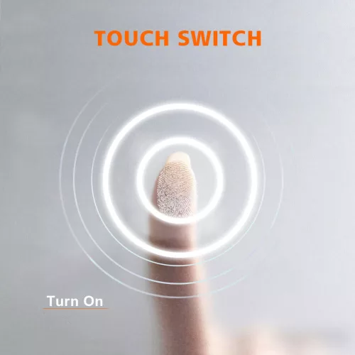 AURA Led TOUCH fürdőszobai tükör - páramenetesítővel - órával - fekvő - 60 x 80 cm